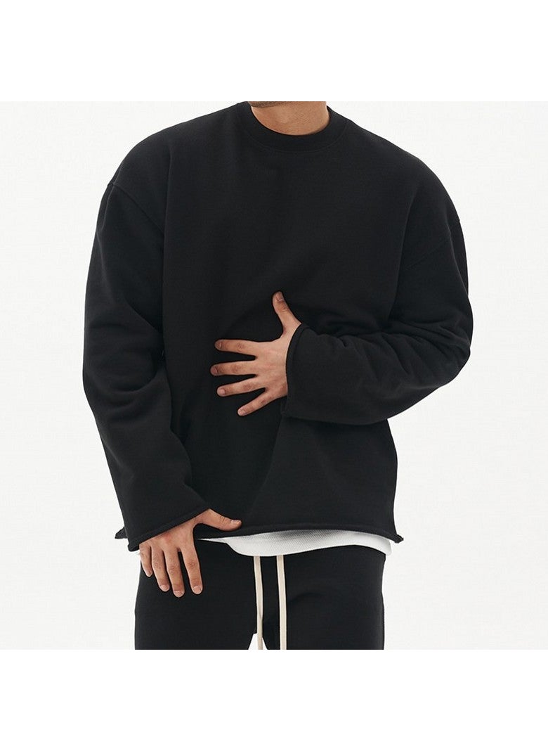 New Mens Casual Muscle Sweatshirt Autumn Winter Khaki