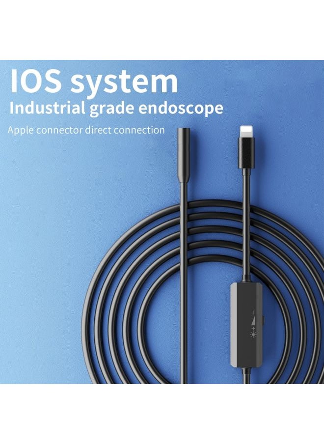 AN112 IP68 8LEDS 8mm Industrial Videoscope for iPhone 8 Pin, Length:2m Flexible Line