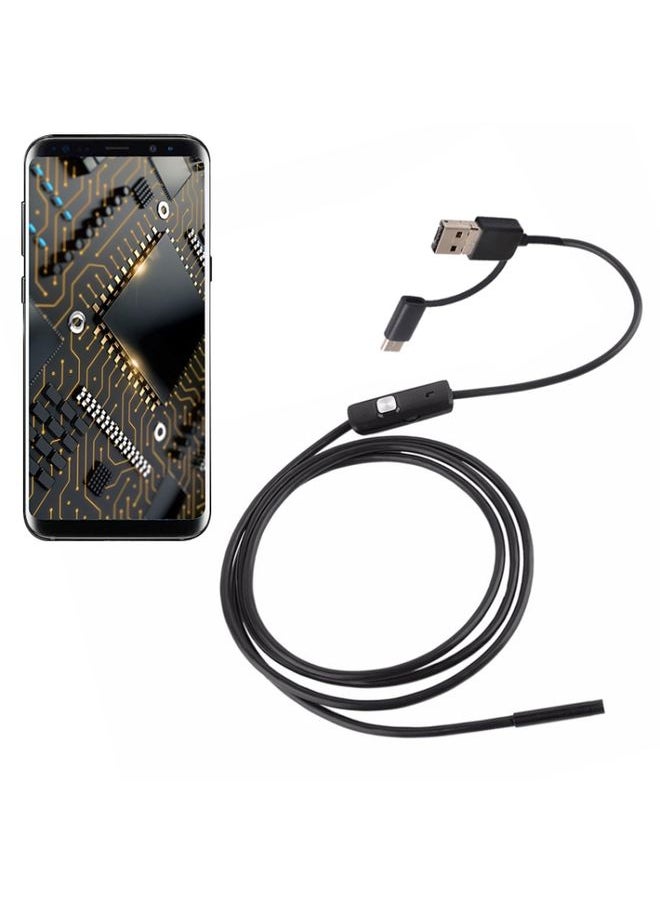 AN100 3 in 1 IP67 Waterproof USB-C / Type-C + Micro USB + USB HD Endoscope Hard Tube Inspection Camera for Parts of OTG Function Android Mobile Phone, with 6 LEDs, Lens Diameter:8mm(Length: 1m)