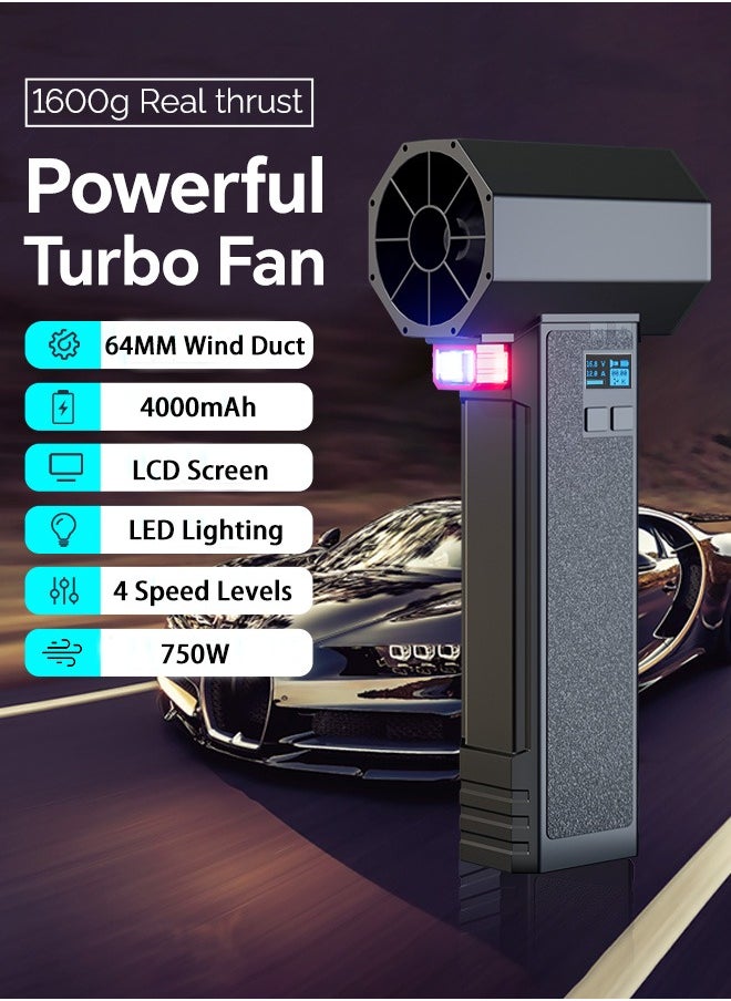 Air Blower Turbo Blower for Removing Sand from Cars, Car Blower for Dust Removal, 1600g Thrust, 750W, 60M/S Wind Speed