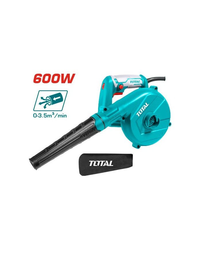 Total Aspirator Electric Leaf Blower 600W - High-Power Variable Speed Blower for Efficient Dust Collection and Cleaning - TB2066 Ideal for Gardens, Cleaning & DIY Projects