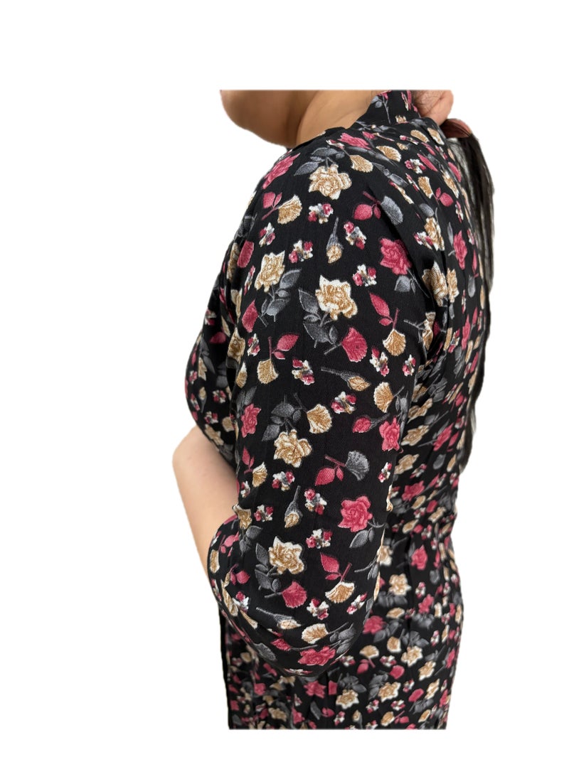 Zebees Floral Print Stylish & Comfortable Rayon Maternity Dress