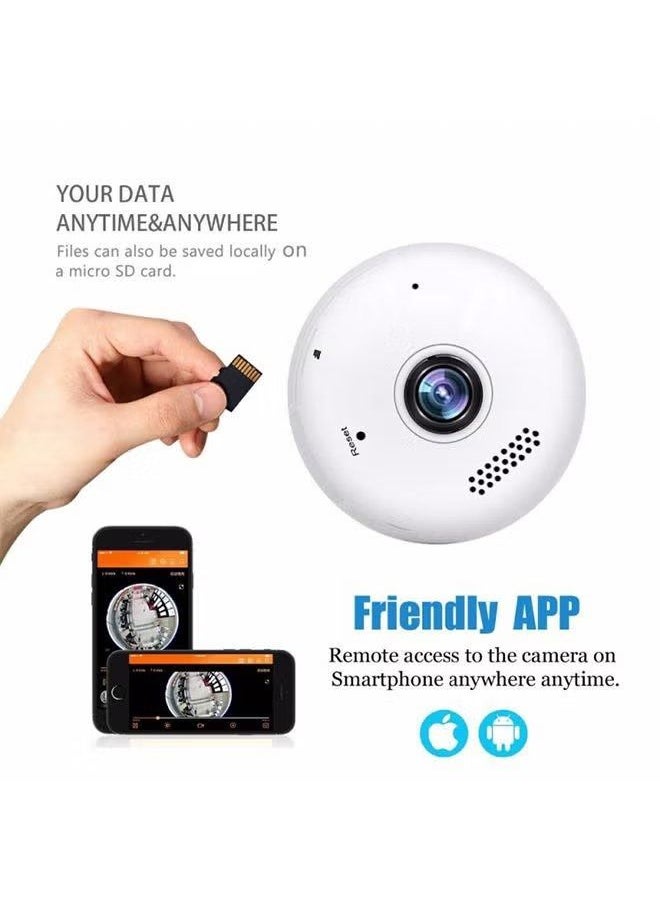 Vr Bulb Light Up Surveillance Camera Fit Easily, Night Vision (White)