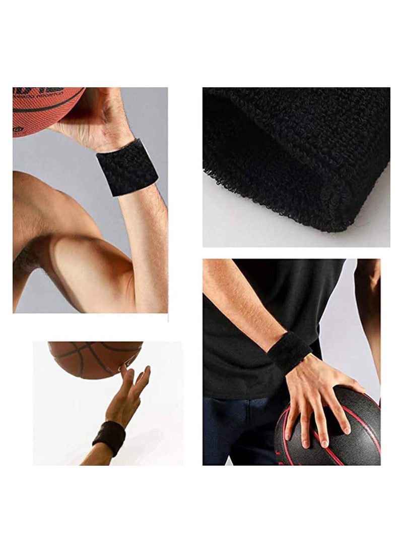 12 Piece Sports Wristbands Elastic Athletic Cotton Sweat Band Good for Basketball Running Athletic Sports Gym Tennis Multicolor 8 * 8 cm