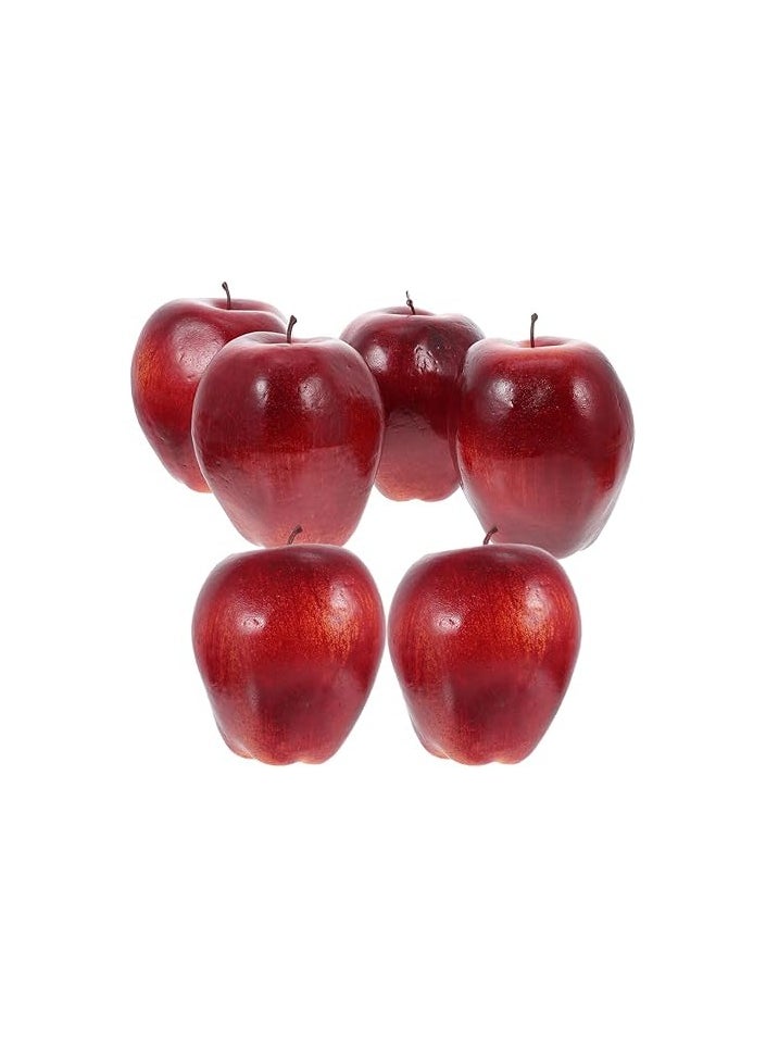 Artificial Apples, Set of 6 – Lifelike Decorative Fake Fruits for Home and Kitchen Decor