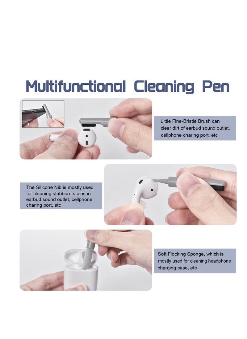 Cleaner Kit 6 in 1 for Airpod Multifunctional Keyboard Cleaner Earbud Cleaning Kit Tool with Cleaning Pen for iPhone Laptop Tablet PC Screen Keyboard Bluetooth Earphones
