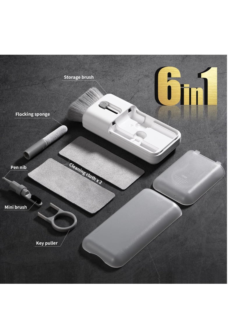 Cleaner Kit 6 in 1 for Airpod Multifunctional Keyboard Cleaner Earbud Cleaning Kit Tool with Cleaning Pen for iPhone Laptop Tablet PC Screen Keyboard Bluetooth Earphones