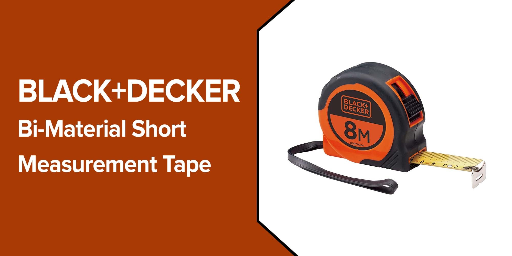 Short Measurement Tape Orange/Black 8meter