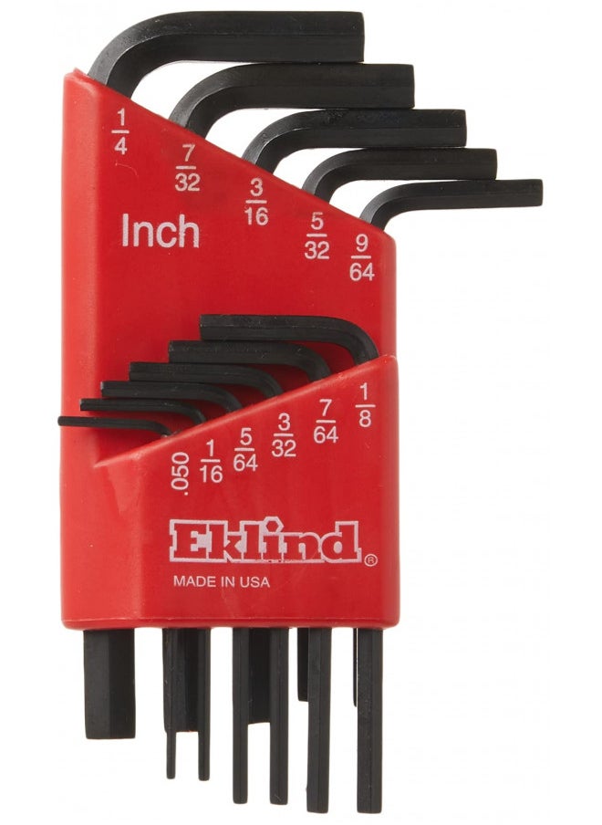 EKLIND 10111 Hex-L Key allen wrench - 11pc set SAE Inch Sizes .050-1/4 Short series