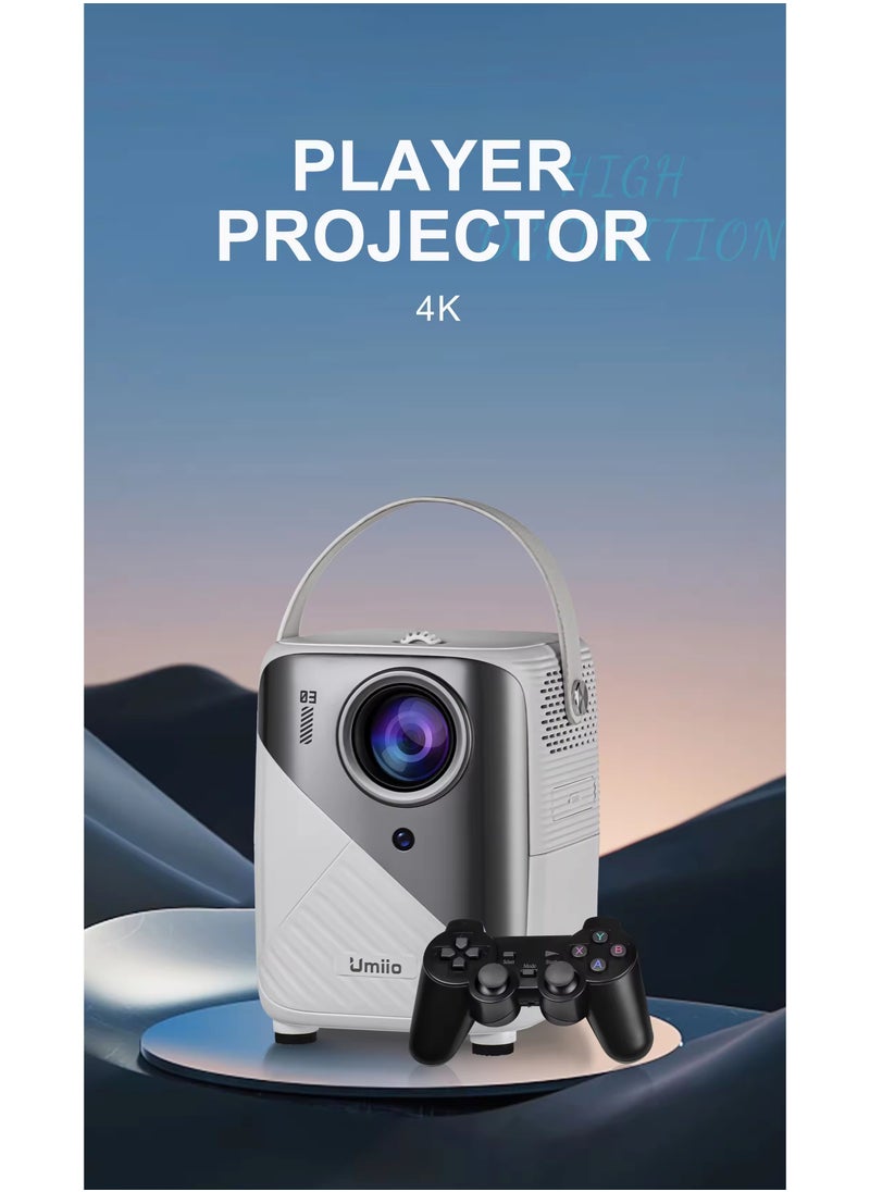 Umiio Q3 Pro Android Player Projector  4K Resolution Portable Intelligent Projector Matching Game Controller HDMI HD Interface Projector