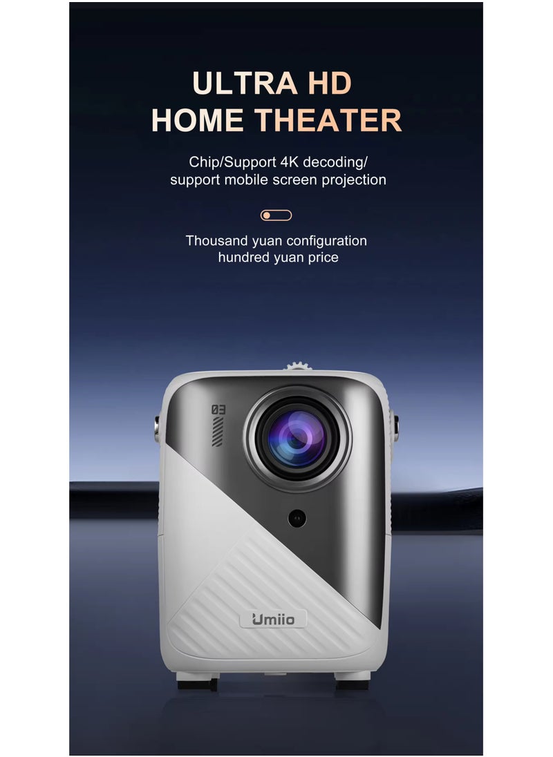 Umiio Q3 Pro Android Player Projector  4K Resolution Portable Intelligent Projector Matching Game Controller HDMI HD Interface Projector