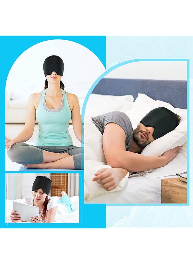 Migraine Relief Cap, Gel Cold Headache Ice Cap,Stress Relief,Reusable Cold/Hot Therapy Stretchable Compress Hood