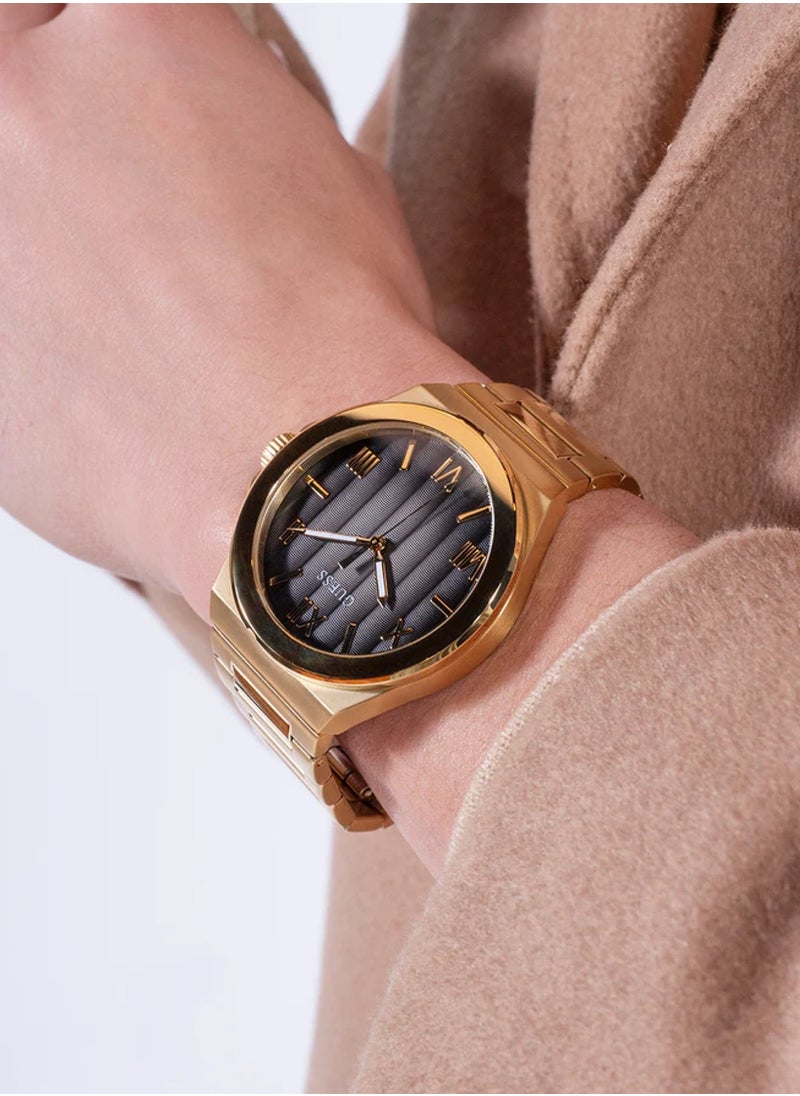Vinyl Men’s Gold Tone Analog Quartz Stainless Steel Watch GW0789G2 - 44mm