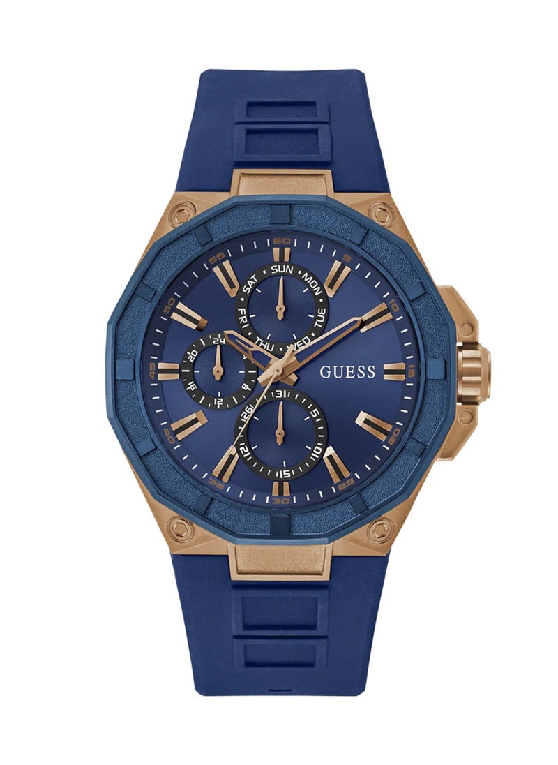 Men’s Blue Rose Gold Tone Multi-function Watch GW0803G2 - 46mm