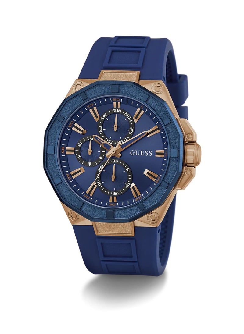 Men’s Blue Rose Gold Tone Multi-function Watch GW0803G2 - 46mm