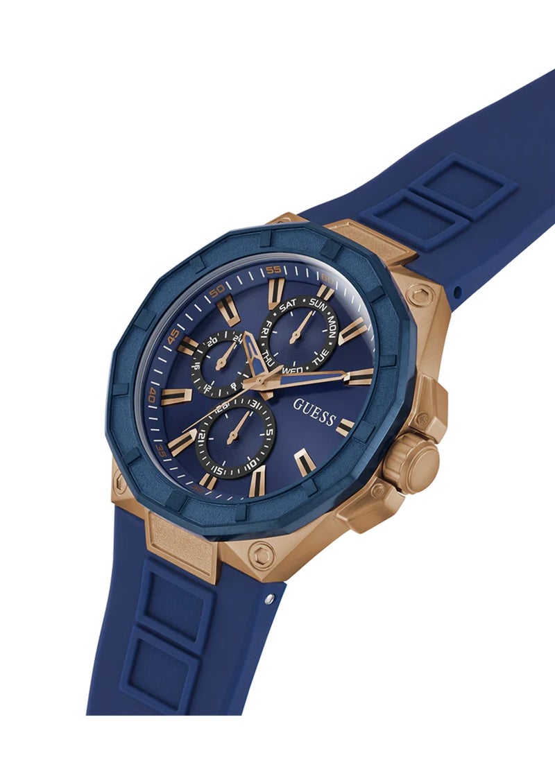 Men’s Blue Rose Gold Tone Multi-function Watch GW0803G2 - 46mm