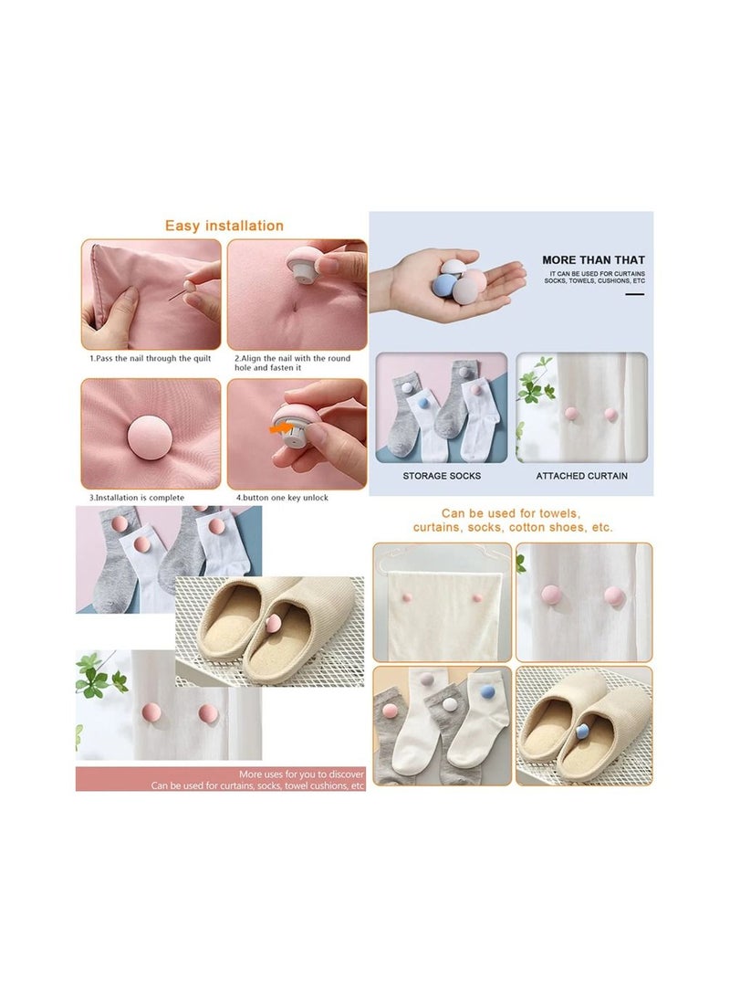 16-Pieces Multifunctional Mushroom Shape Clip,Easy To Unlock BedSheet Quilt Clip,Duvet Cover Fastener Clip,Anti Slip Blanket Buckles Holder,Mix Four Colours