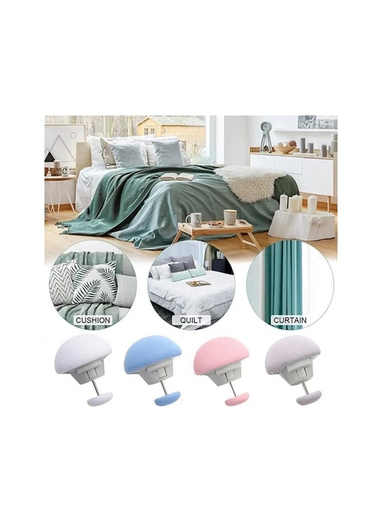 16-Pieces Multifunctional Mushroom Shape Clip,Easy To Unlock BedSheet Quilt Clip,Duvet Cover Fastener Clip,Anti Slip Blanket Buckles Holder,Mix Four Colours