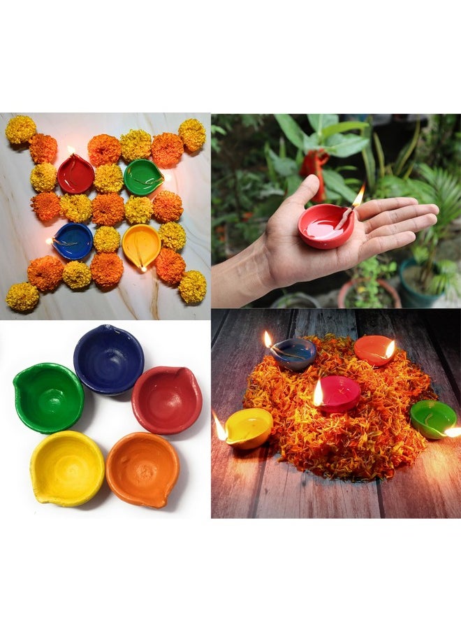 Diya For Diwali Decoration Items For Home Decor 50 Colourful Clay Diya Decorative Diyas For Diwali Festival Diwali Diyas For Decoration Gifts (Diwali Decoration Items)