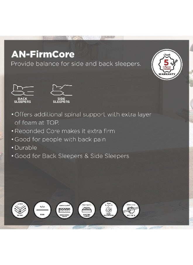 AN-FirmCore Pillow Top Rebonded Foam Firm King Mattress 180 x 200 x 24 cm