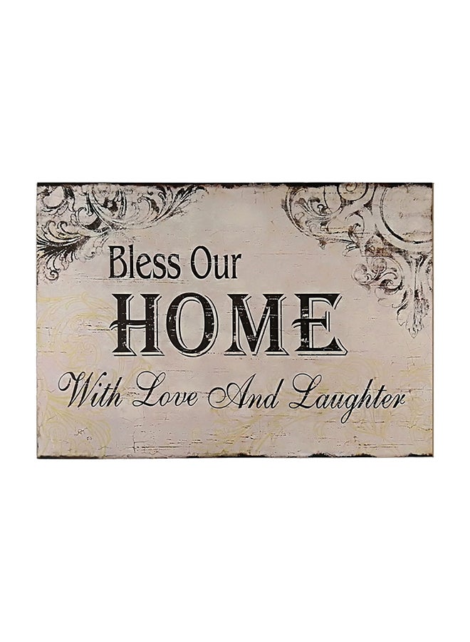 Bless Our Home Wooden Wall Hanging Beige Standard