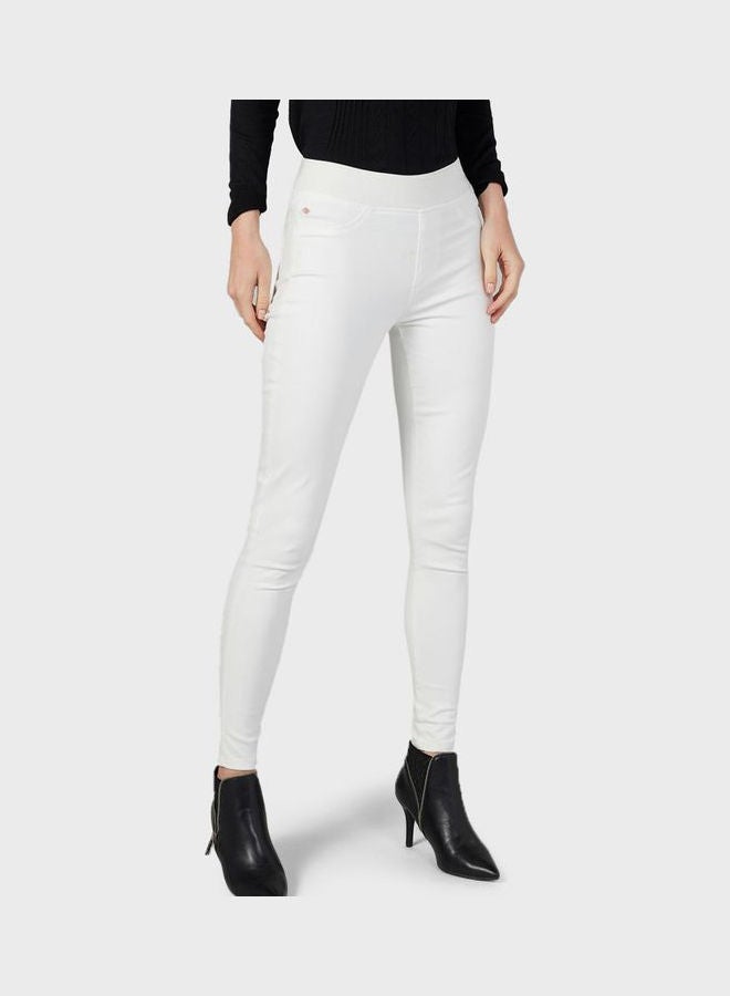 High Waist Jeggings White