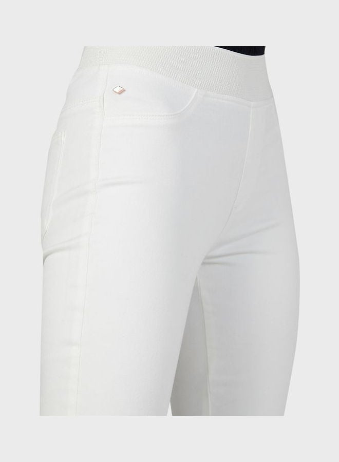 High Waist Jeggings White