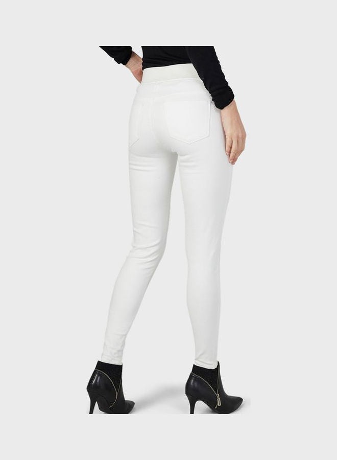 High Waist Jeggings White