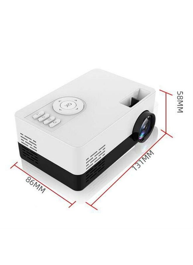 S261/J16 Home Mini HD 1080P Portable LED Projector, Support TF Card / AV / U Disk, Plug Specification:AU Plug(White Black)