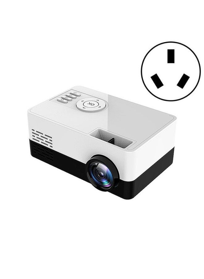 S261/J16 Home Mini HD 1080P Portable LED Projector, Support TF Card / AV / U Disk, Plug Specification:AU Plug(White Black)