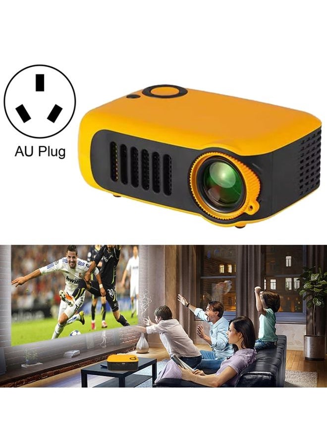 A2000 1080P Mini Portable Smart Projector Children Projector, AU Plug(Yellow)