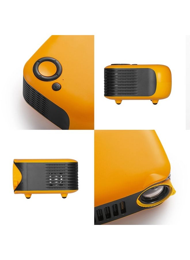 A2000 1080P Mini Portable Smart Projector Children Projector, AU Plug(Yellow)