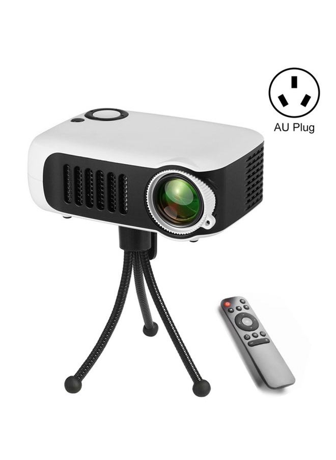 A2000 Portable Projector 800 Lumen LCD Home Theater Video Projector, Support 1080P, AU Plug (White)