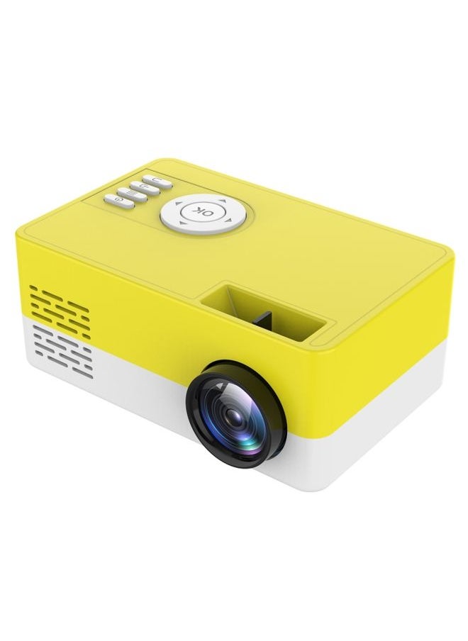 J15 1920 x 1080P HD Household Mini LED Projector with Tripod Mount Support AV / HDMI x 1 / USB x1 / TF x 1, Plug Type:US Plug(Yellow White)