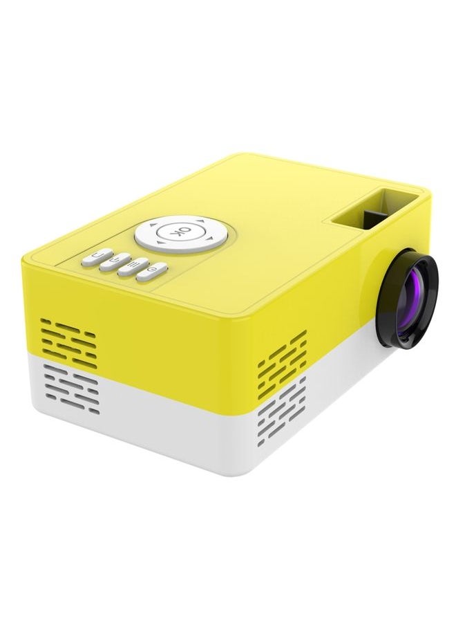 J15 1920 x 1080P HD Household Mini LED Projector with Tripod Mount Support AV / HDMI x 1 / USB x1 / TF x 1, Plug Type:US Plug(Yellow White)