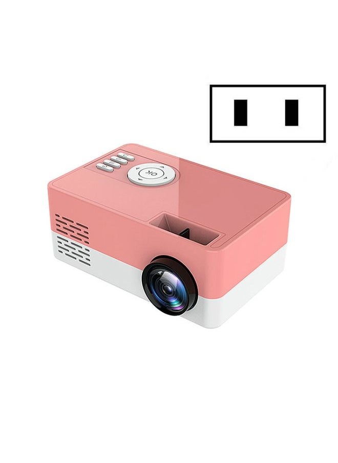 S261/J16 Home Mini HD 1080P Portable LED Projector, Support TF Card / AV / U Disk, Plug Specification:US Plug(Pink White)