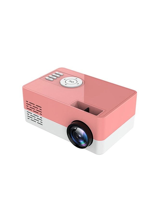 S261/J16 Home Mini HD 1080P Portable LED Projector, Support TF Card / AV / U Disk, Plug Specification:US Plug(Pink White)