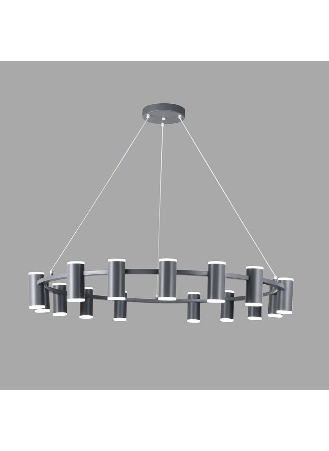 Danube Home Luca Pendant Metal+Acrylic L80 Xw80 Xh15 Led Grey Bh1036/15 | Contemporary Pendant Lamps | Hanging Lanterns | Modern Design Indoor Lighting For Bedroom Dining Living Room