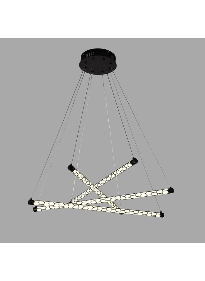 Danube Home Rocco Chandelier L82 Xw21 Xh10 Led Black Bh1040 | Contemporary Pendant Lamps | Hanging Lanterns | Modern Design Indoor Lighting For Bedroom Dining Living Room