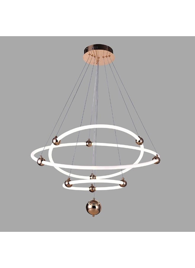 Danube Home Renzo LED chandelier L85 Wx85 Hx12 Led Gold+White B1027 | Contemporary Pendant Lamps | Hanging Lanterns | Modern Design Indoor Lighting For Bedroom Dining Living Room