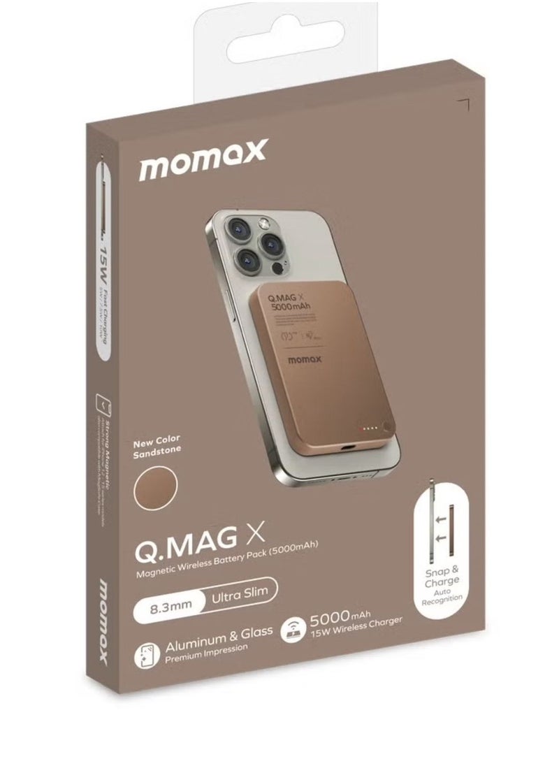 Q.MAG X 5000mAh Wireless Magnetic Power Bank – USB-C PD Fast Charging, Up to 15W Output