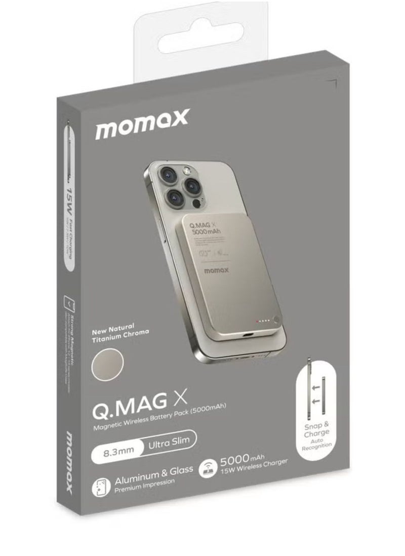 Q.MAG X 5000 mAh Wireless Magnetic Battery Pack USB-C Up to 20W PD Output