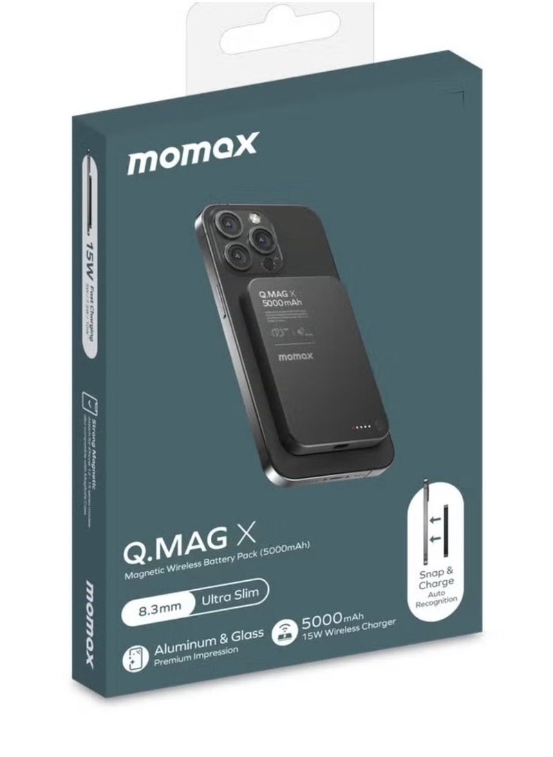 Q.MAG X 5000 mAh Wireless Magnetic Battery Pack USB-C Up to 20W PD Output