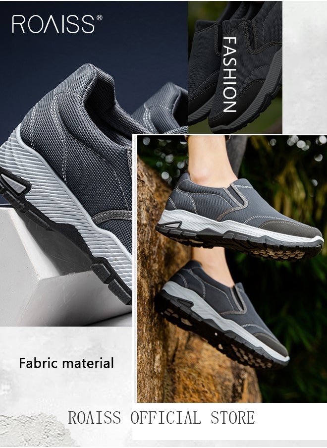 Slip On Casual Shoes Simple Style Outdoor Sneakes Round Toe Breathable Sports Shoe for Middle Aged and Elderly Men for Dad