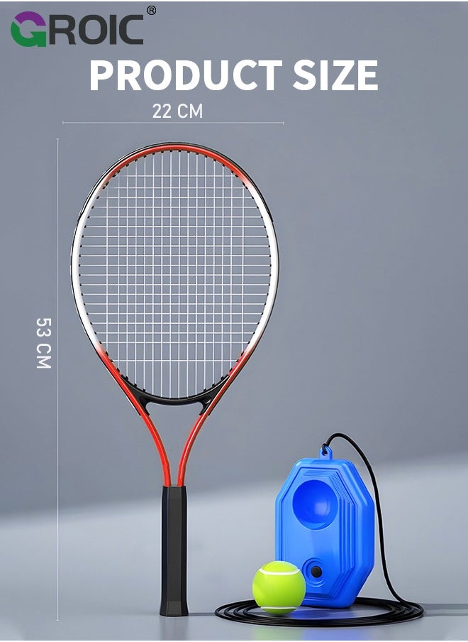 Kids Tennis Racket Set,Tennis Trainer with String Rebound Tennis,Beginner Tennis Training with Racket,Racket Bag, Tennis Trainer,Outdoor Sports Set