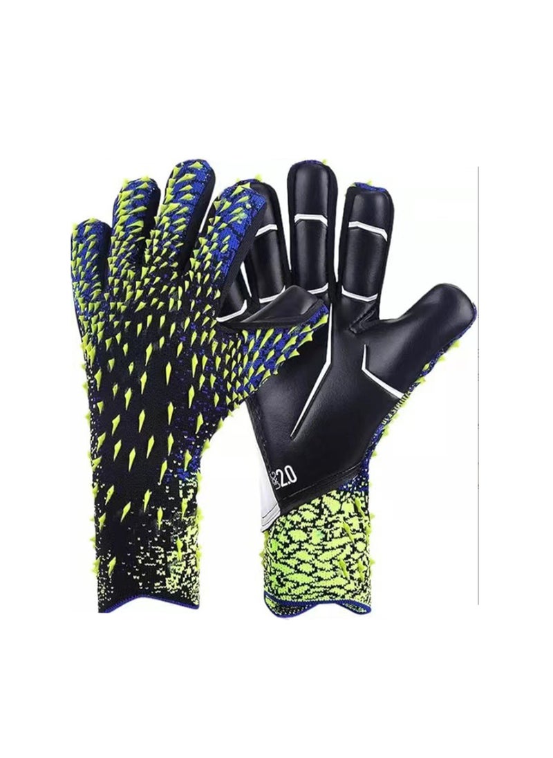 Soccer Goalkeeper Gloves Goalkeeper Training Gloves Strong Grip Non-slip Breathable Suitable for Adults and Kids (Green and Black Size 9)