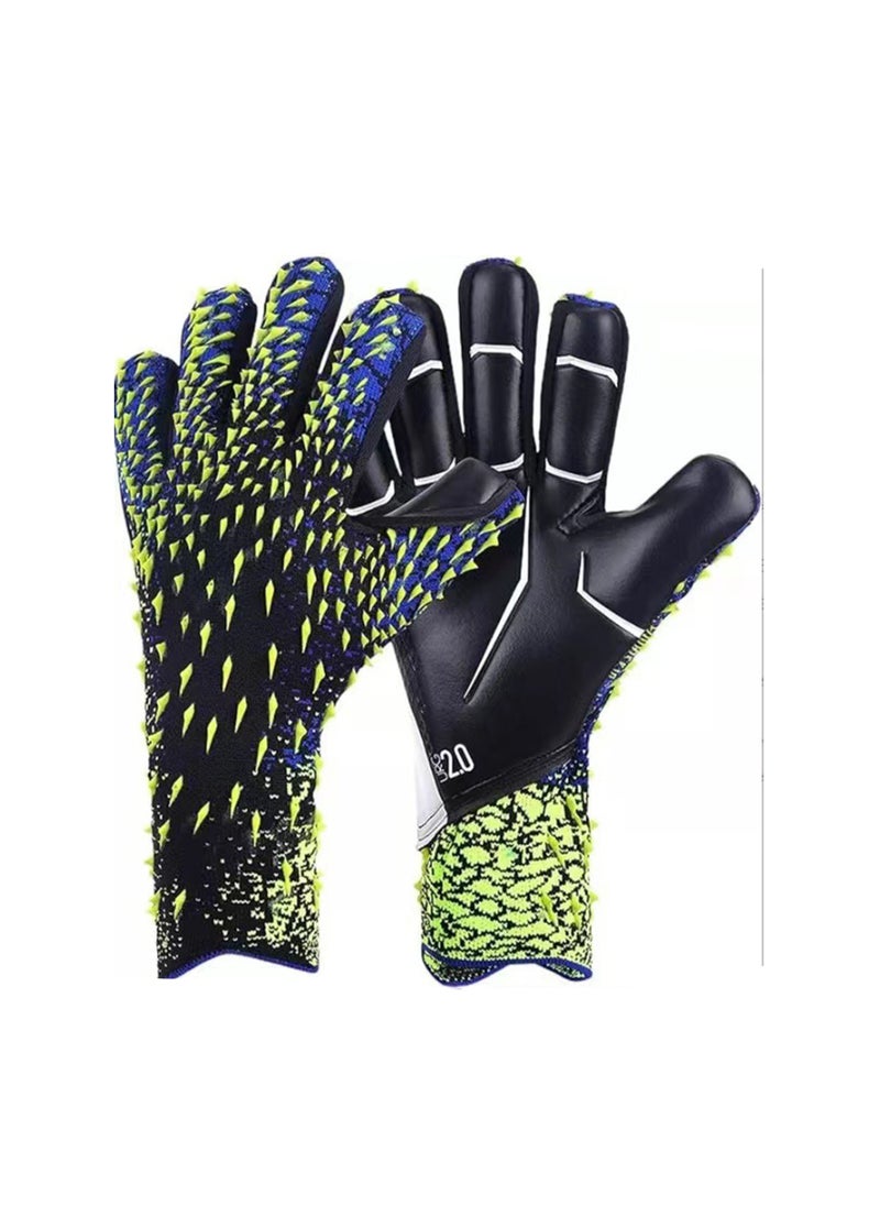 Soccer Goalkeeper Gloves Goalkeeper Training Gloves Strong Grip Non-slip Breathable Suitable for Adults and Kids (Green and Black Size 10)