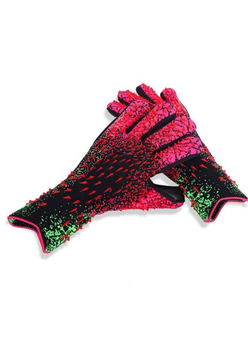 Soccer Goalkeeper Gloves Goalkeeper Training Gloves Strong Grip Non-slip Breathable Suitable for Adults and Kids (Red Green Size 8)