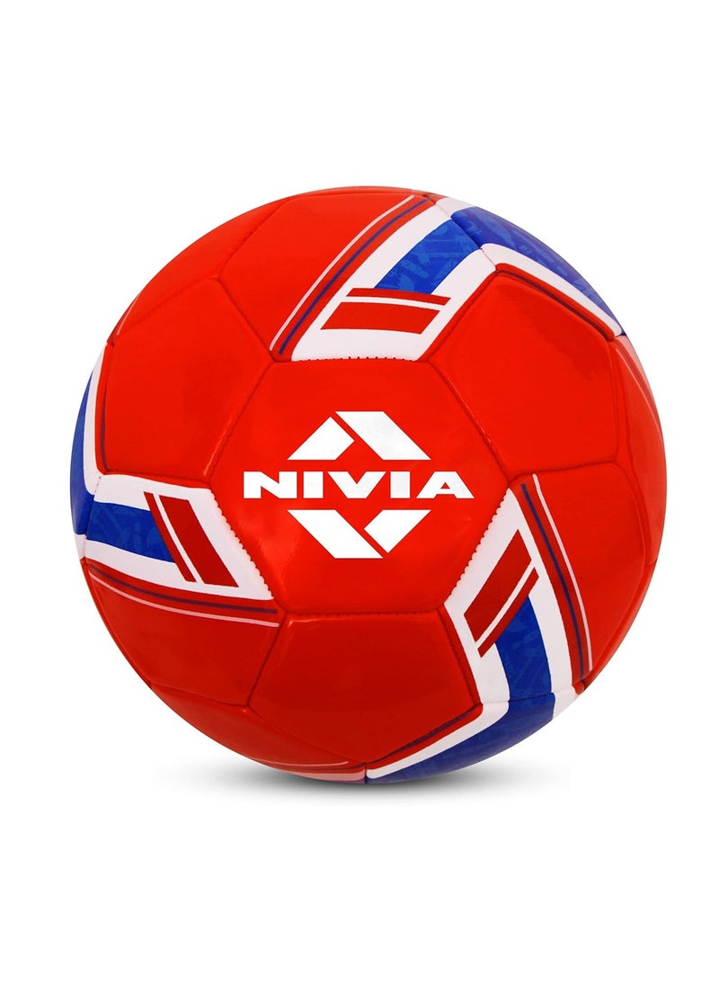 Football | Size 5 | Red | Machine Stitched | 32 Panel | Hobby Playing Ball | Soccer Ball | England