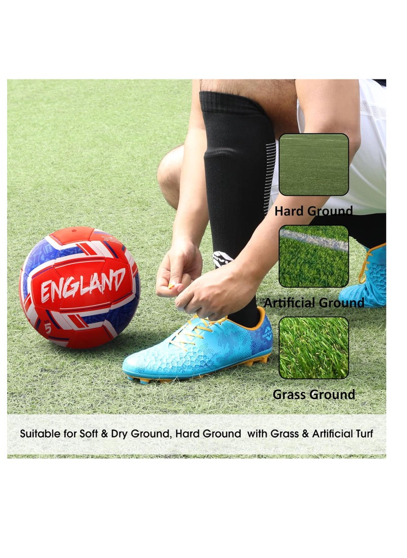 Football | Size 5 | Red | Machine Stitched | 32 Panel | Hobby Playing Ball | Soccer Ball | England